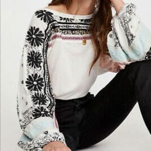 FREE PEOPLE Tripoli Embroidered Tunic Top